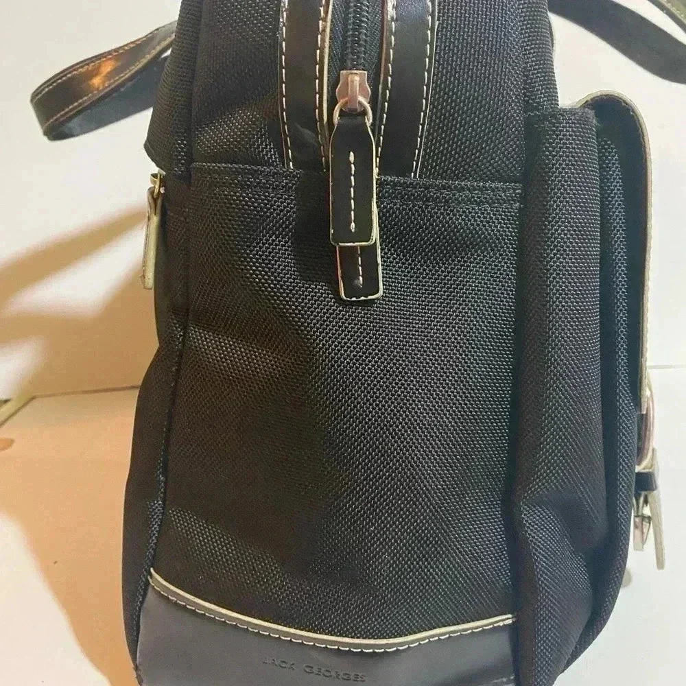 Jack Georges  unisex black canvas briefcase bag